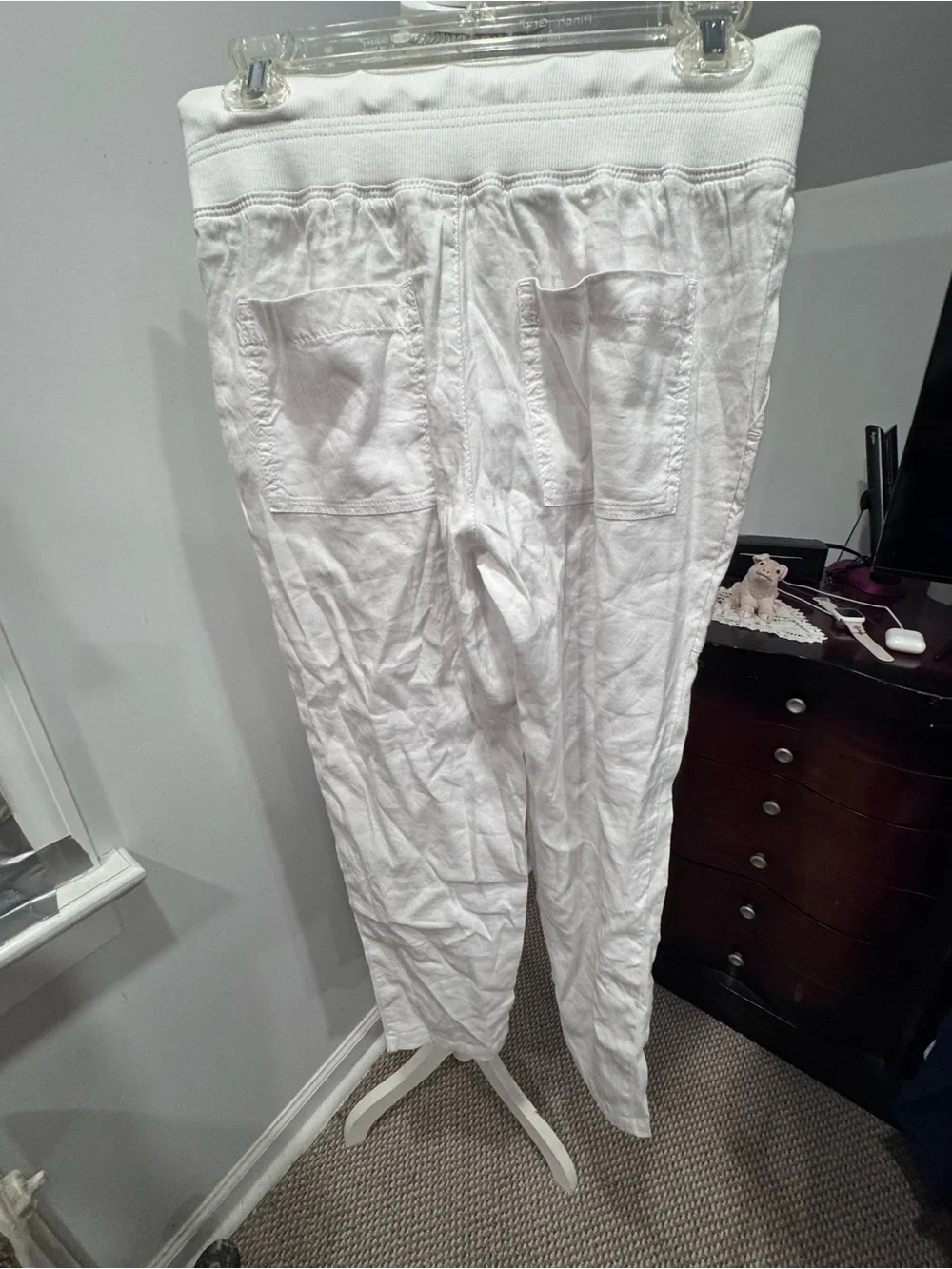 Lou&Grey White Linen-Blend Chinos - L